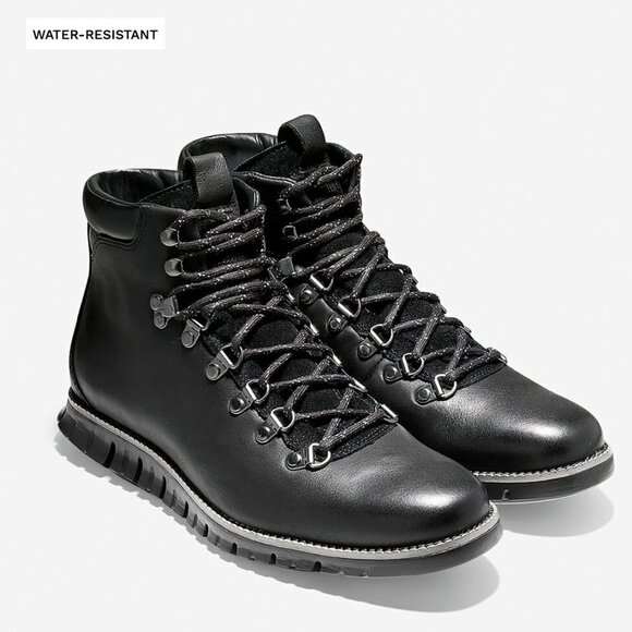 NIB Cole Haan Zerogrand Men\'s Causal Waterproof Black Leather Hiker Boot #C35594 main image 5